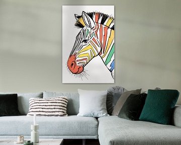 Kleurrijke abstracte zebra kunst van Imperial Art House