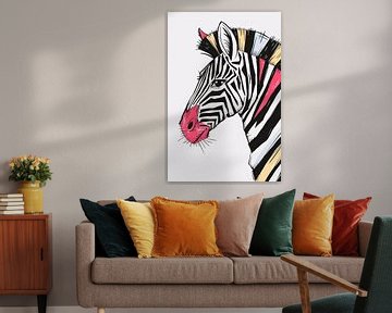 Abstracte kleurrijke zebra tekening van Imperial Art House