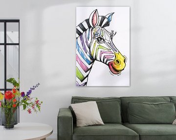 Kleurrijke abstracte zebra kunst van Imperial Art House