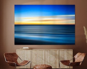Levendige tinten blauw en geel - Kustabstract van Joseph S Giacalone Photography