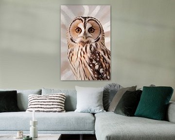 Hibou aux yeux ambrés intenses
