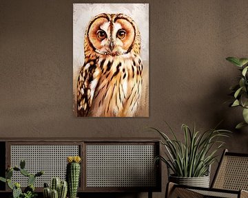 Portrait d'un hibou coloré