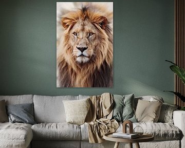 Majestic lion with golden mane by Imperial Art House