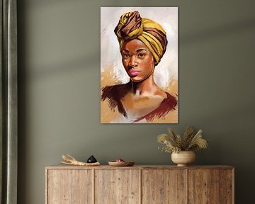 Portrait de femme avec foulard