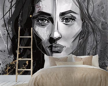 Voorbeeld van het werk in een kamer