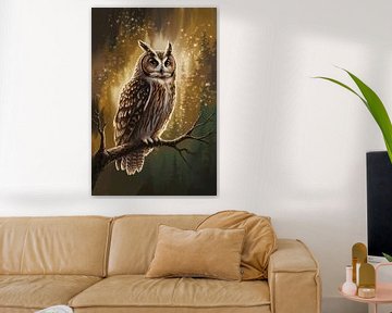 Uil in magisch sprookjesbos van Imperial Art House