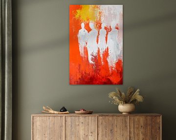 Abstrakte Silhouette Kunstwerk orange Schattierungen von Imperial Art House