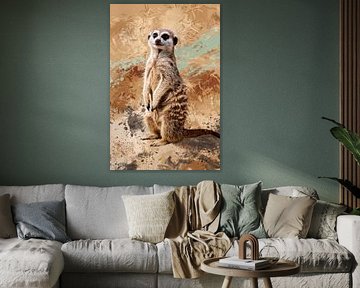 Meerkat with abstract background