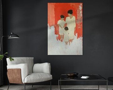 Minimalistische familieportret schilderij van Imperial Art House