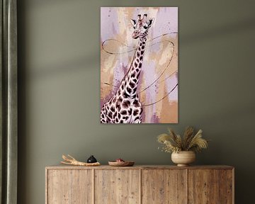 Gedetailleerde giraffe op abstracte achtergrond van Imperial Art House
