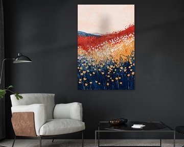 Kleurrijk abstract bloemenveld schilderij van Imperial Art House