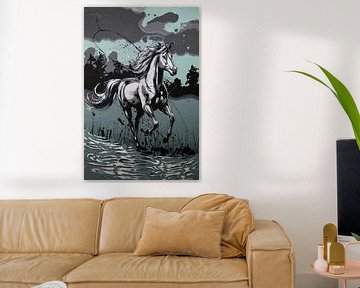 Dynamisch paard in kunstzinnige stijl van Imperial Art House