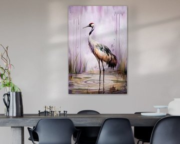 Anmutiger Kranich im Wasser von Imperial Art House