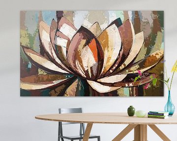 Abstract lotus flower with warm colours by Imperial Art House