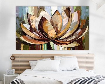 Lotus in abstracte tinten van Imperial Art House