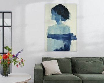 Abstracte transparantie Kobaltblauw van Bianca ter Riet