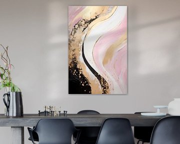 ABSTRAKTE KUNST Verlockung in Rosa und Gold