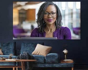 Businesswoman in the office by Frank Heinz