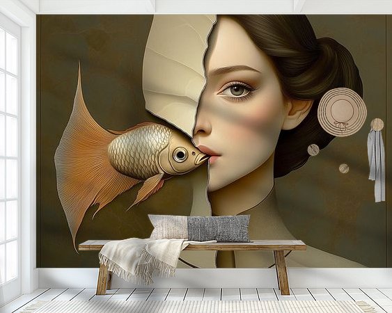 Voorbeeld van het werk in een kamer