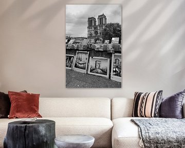 Notre Dame,  Parijs in zwart-wit van Blond Beeld