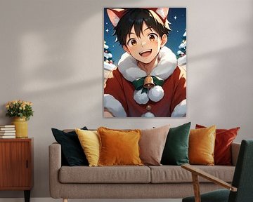 Fröhlicher Freund im Schnee von Hilde Remerie Fotografie und digitale Kunst
