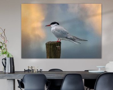 Visdief op paal van Edwin Alexander