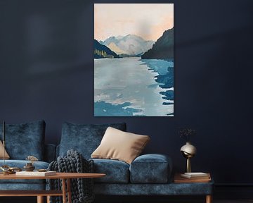 Blue Tranquility: A Lake's Quiet Embrace