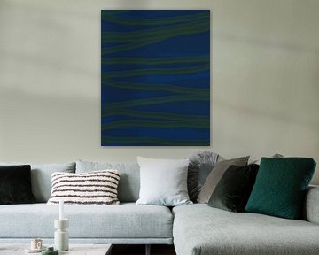 Kleurrijke abstracte moderne kunst. Pop van kleuren. Blauw en groen. van Dina Dankers