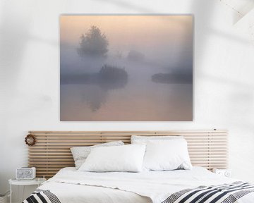 Mistige zonsopkomst in Alblasserwaard