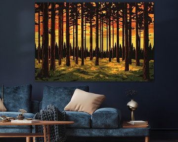 Bos bij zonsondergang schilderij van Imperial Art House
