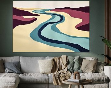 Abstract rivierlandschap in zachte kleuren van Imperial Art House