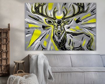 Abstract hert in felle kleuren van Imperial Art House