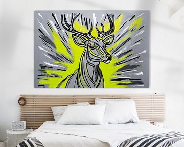 Modern hert in lijntekening van Imperial Art House