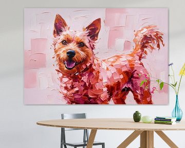 Abstracte hond in roze tinten van Imperial Art House