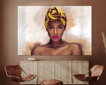 Femme avec un foulard coloré