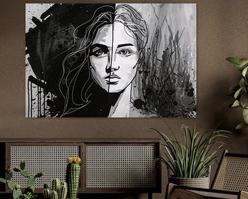 Expressief zwart-wit vrouwenportret van Imperial Art House