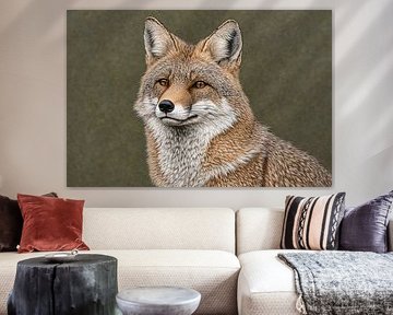 Detailed realistic painting fox by Imperial Art House
