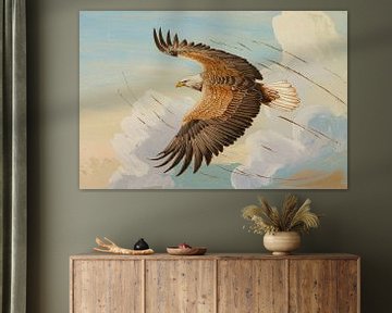 Adelaar zwevend in de lucht van Imperial Art House