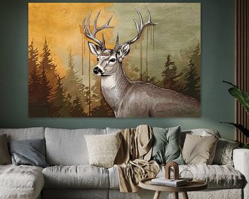 Sierlijk hert in bosomgeving van Imperial Art House
