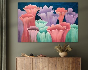 Kleurrijke bloemen in abstract design van Imperial Art House