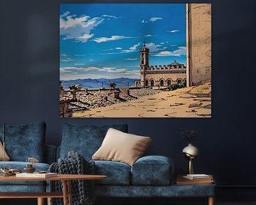 Gubbio Palazzo dei Consoli auf einem malerischen Platz