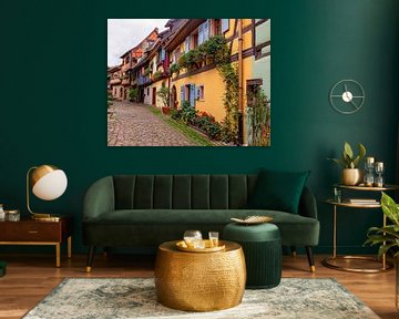 Straatbeeld van Eguisheim, Elzas, Frankrijk van Adelheid Smitt