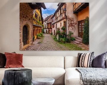 Straatbeeld van Eguisheim, Elzas, Frankrijk van Adelheid Smitt