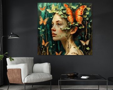 Vrouw met vlinders