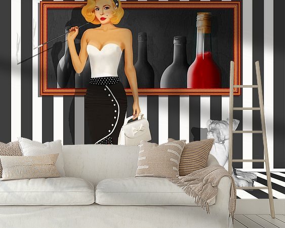 Voorbeeld van het werk in een kamer