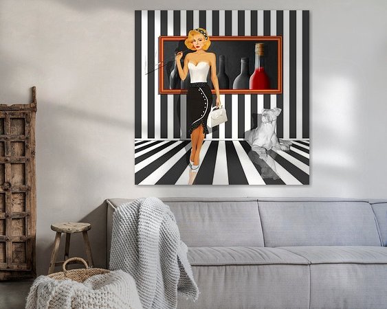 Voorbeeld van het werk in een kamer