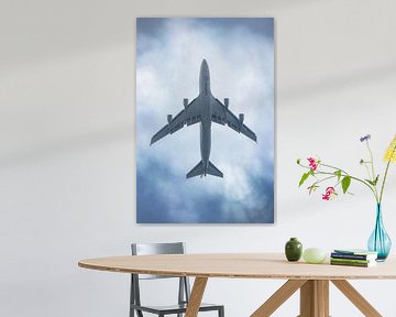 Cargolux Boeing 747F draait naar rechts na opstijgen van Maxwell Pels