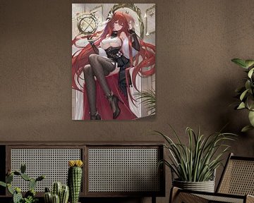 Anime Girl with Red Hair by Kaua Araujo