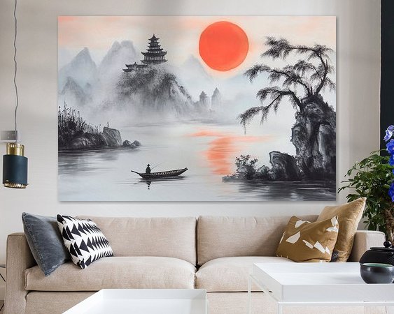Voorbeeld van het werk in een kamer
