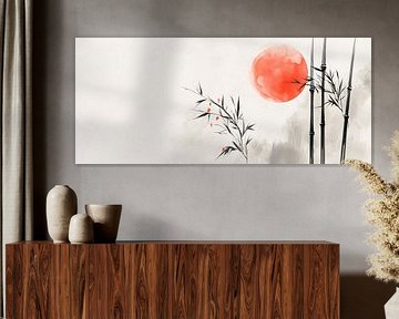 Bamboo in the moonlight - Asian design by Poster Art Shop